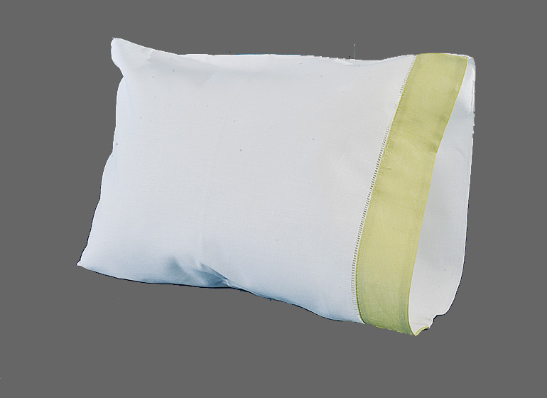 Baby Pillowcase with Celery Green Color Border Baby Pillowcase with Celery Green Color Border
